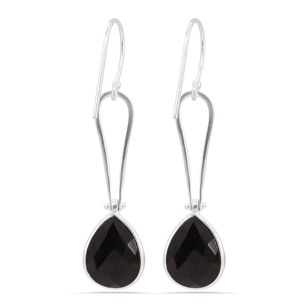 Natural Black Onyx Earring, 925 Sterling Silver Earring, Dangel Earring, Drop Earring, Black Onyx Gemstone Earring Gift For Women's