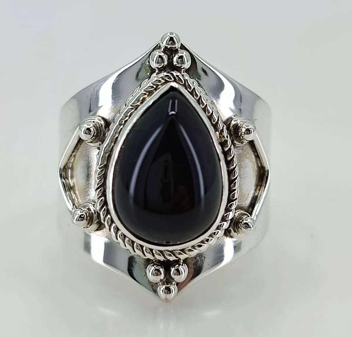 Navya Craft Black Onyx 925 Solid Sterling Silver Handmade Women Ring Sizes 4 to 13 (US)