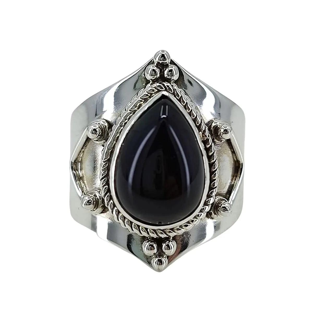 Navya Craft Black Onyx 925 Solid Sterling Silver Handmade Women Ring Sizes 4 to 13 (US)