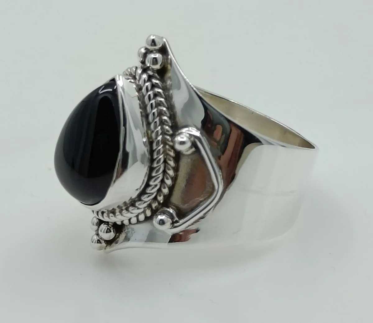 Navya Craft Black Onyx 925 Solid Sterling Silver Handmade Women Ring Sizes 4 to 13 (US)