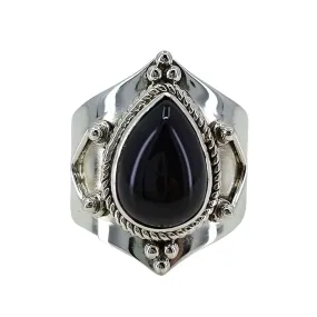 Navya Craft Black Onyx 925 Solid Sterling Silver Handmade Women Ring Sizes 4 to 13 (US)