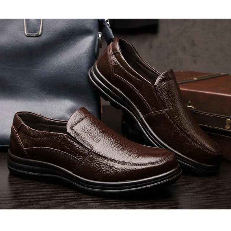 New High Quality Genuine Leather Men Flats Shoes