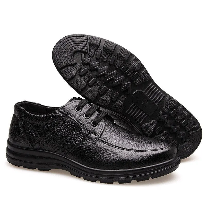 New High Quality Genuine Leather Men Flats Shoes