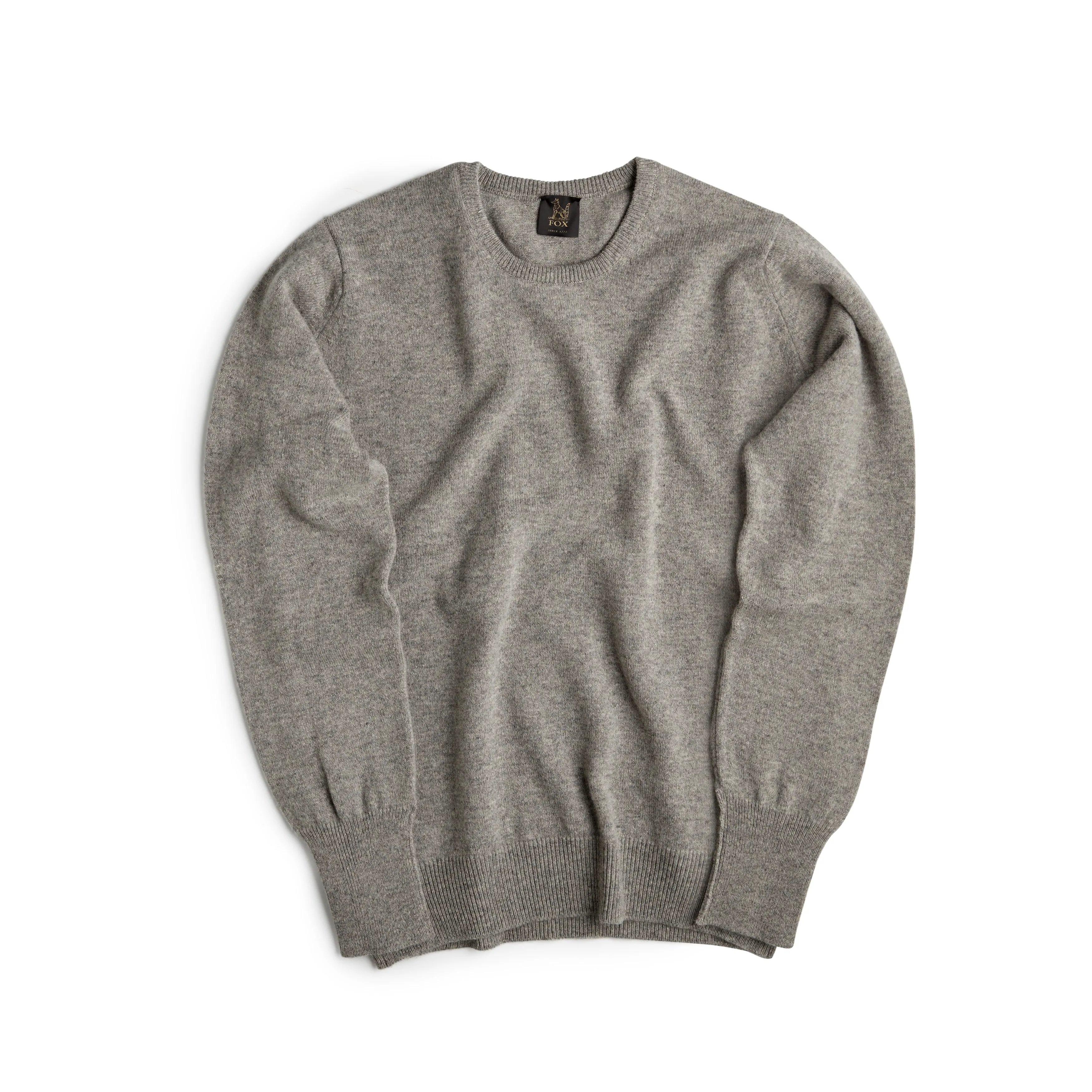 Nickel Grey 2 Ply Lambswool Crew Neck Jumper