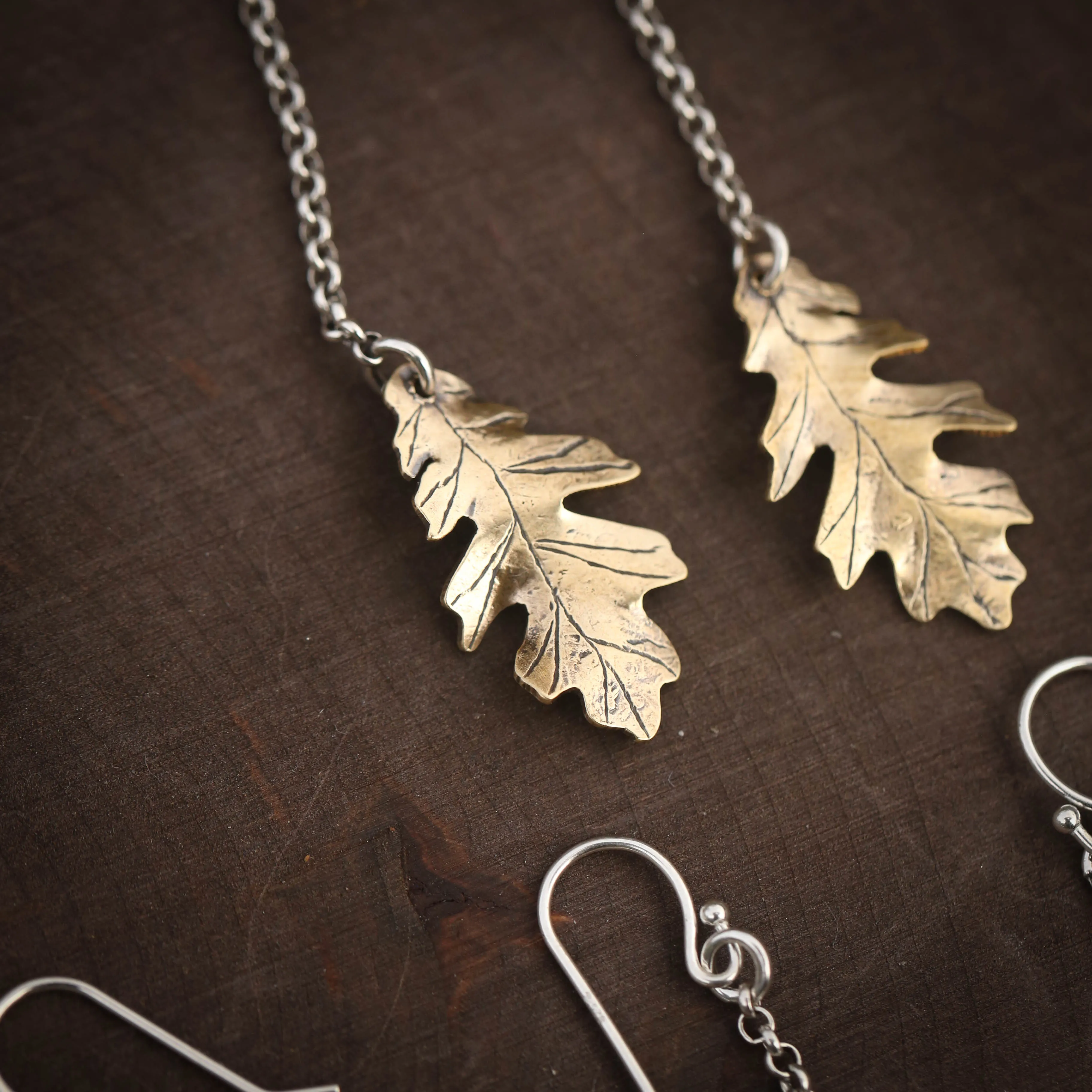 Oak Leaf Drop Earrings