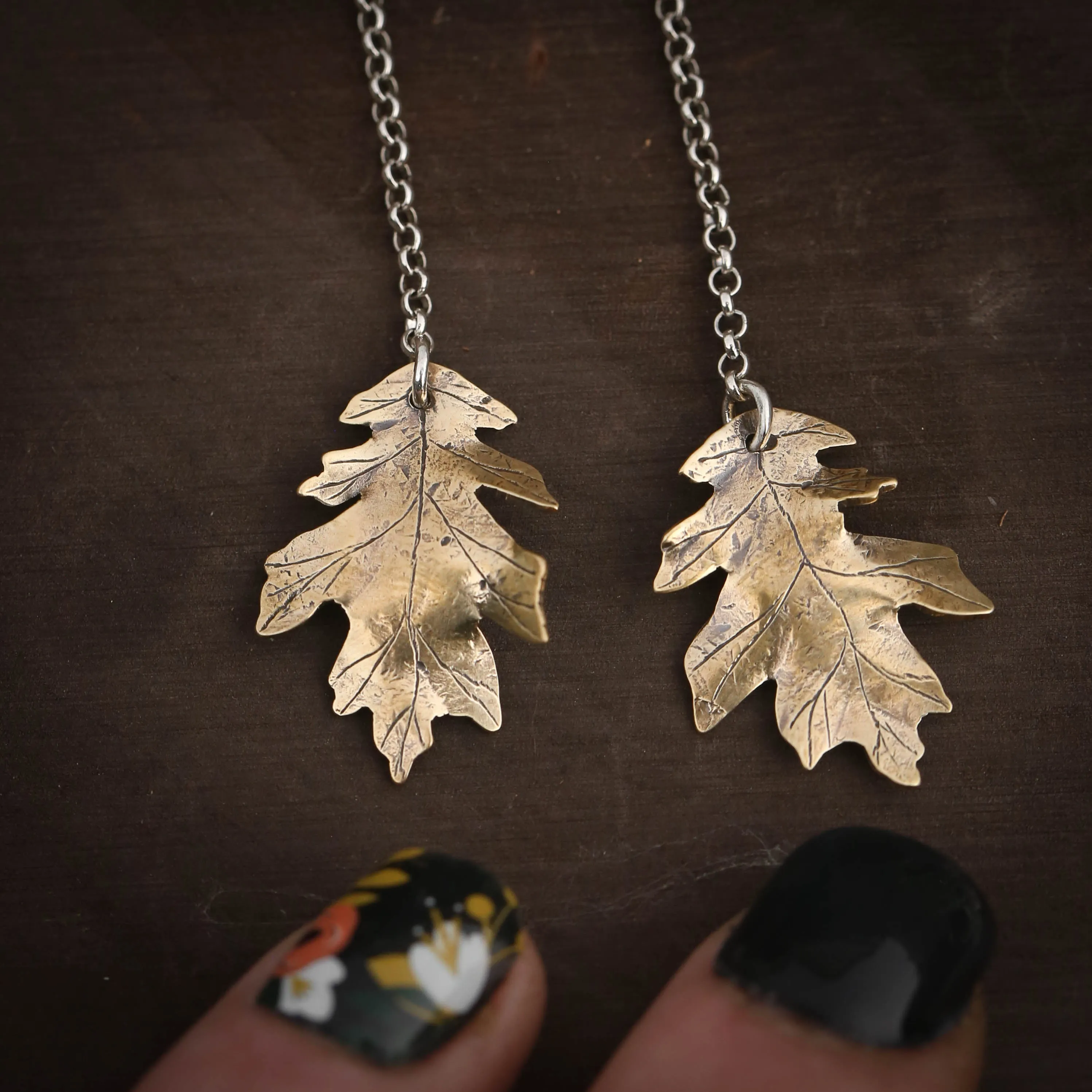 Oak Leaf Drop Earrings