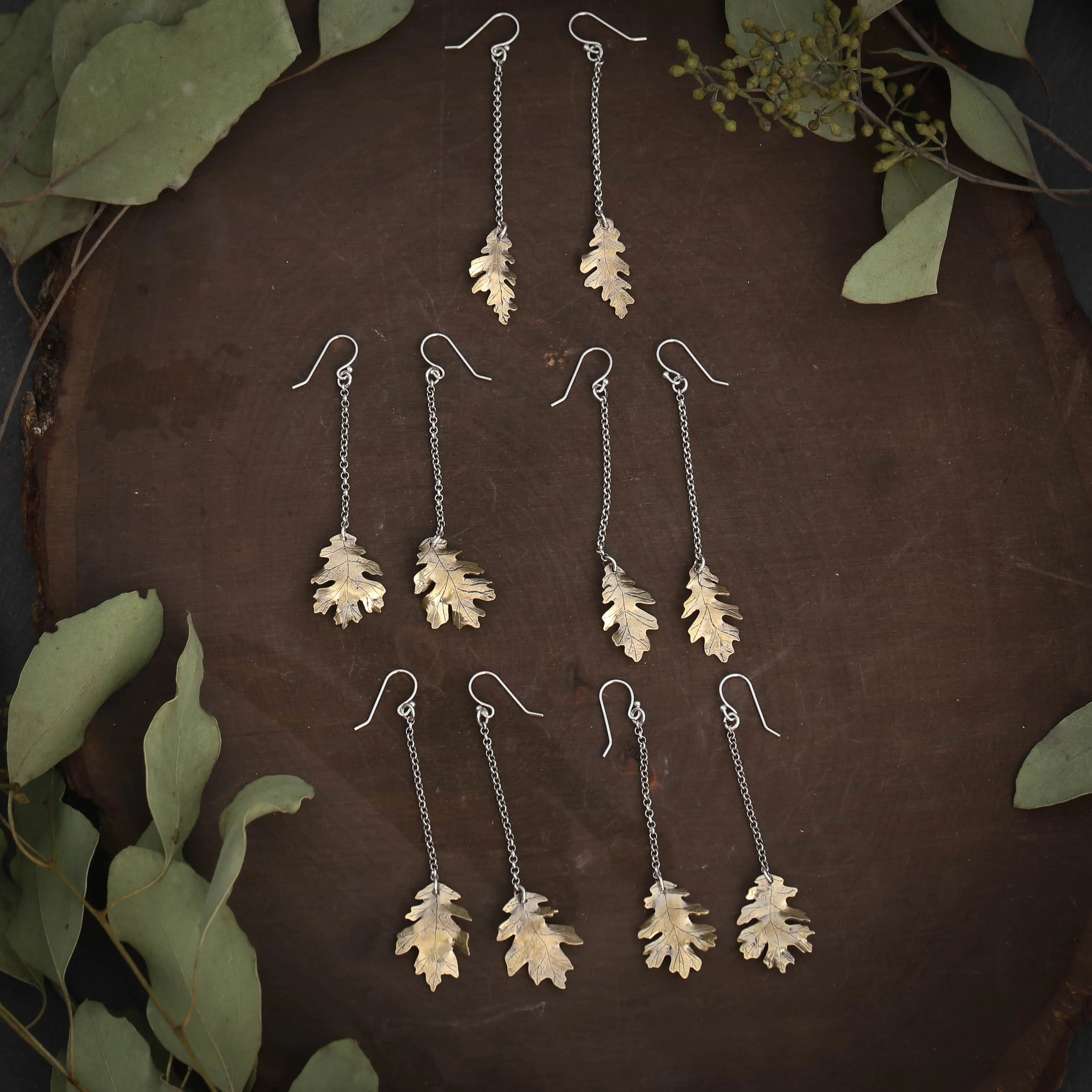 Oak Leaf Drop Earrings