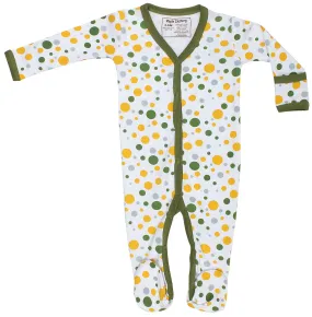 Organic Cotton Baby Clothing Footie Sleeper GOTS Certified (Dots)