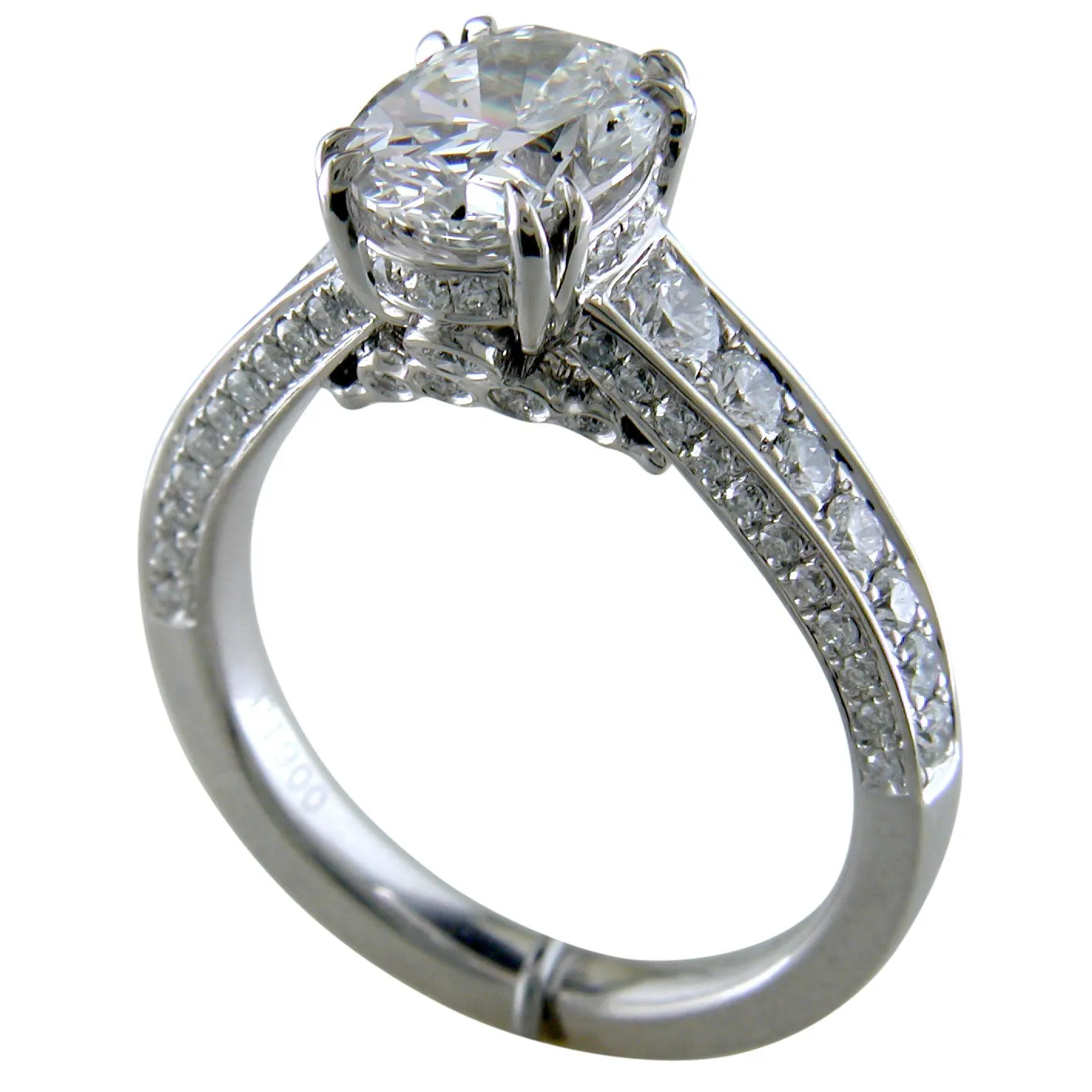 Oval Brilliant 2 Carat Diamond Platinum Engagement Ring