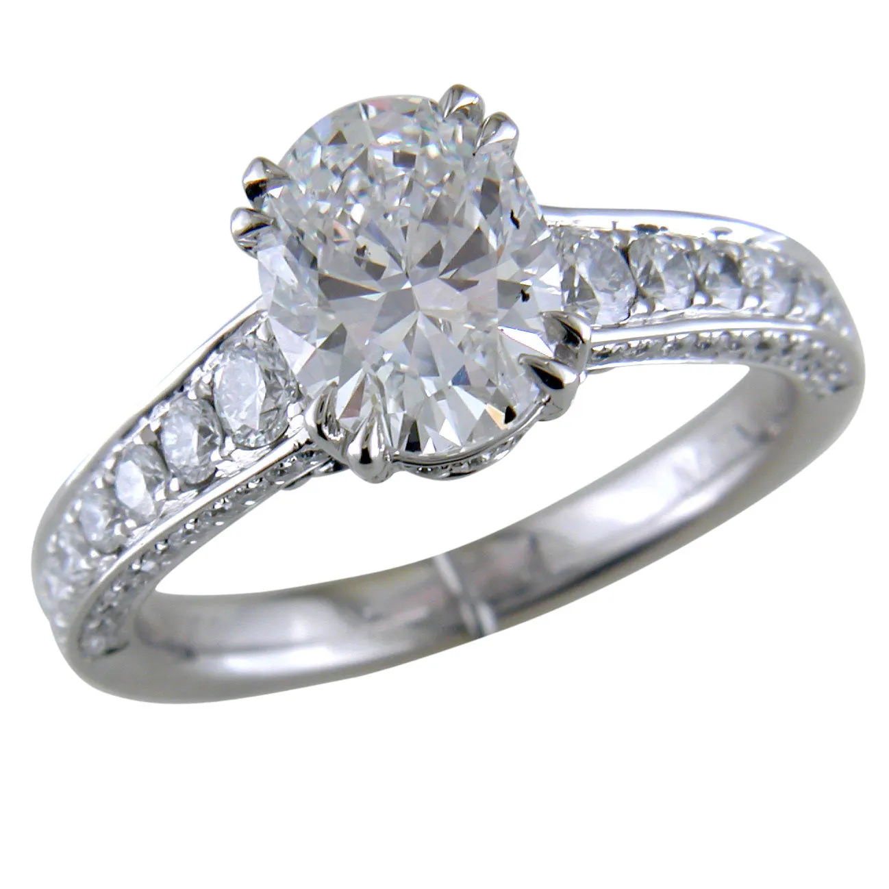 Oval Brilliant 2 Carat Diamond Platinum Engagement Ring