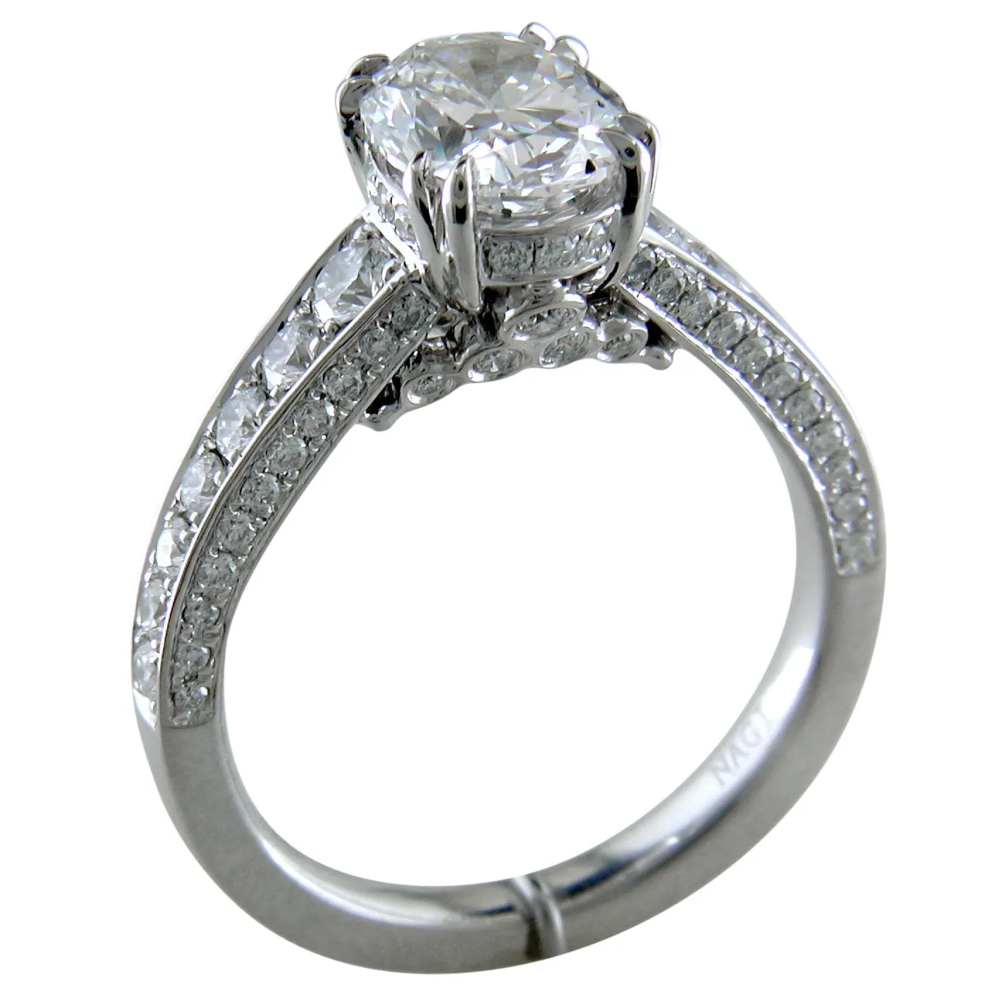 Oval Brilliant 2 Carat Diamond Platinum Engagement Ring