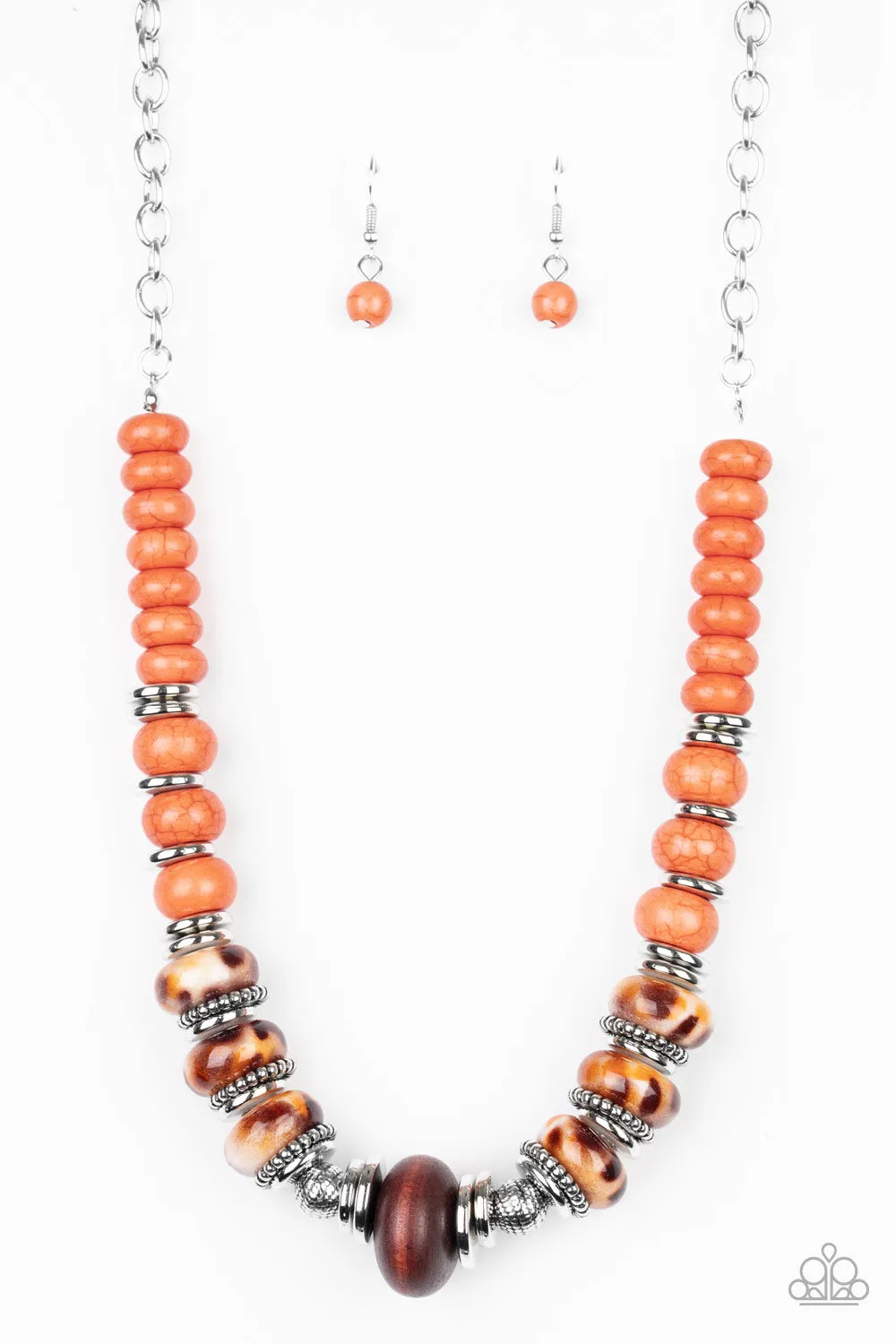 Paparazzi Desert Tranquility - Orange Short Necklace