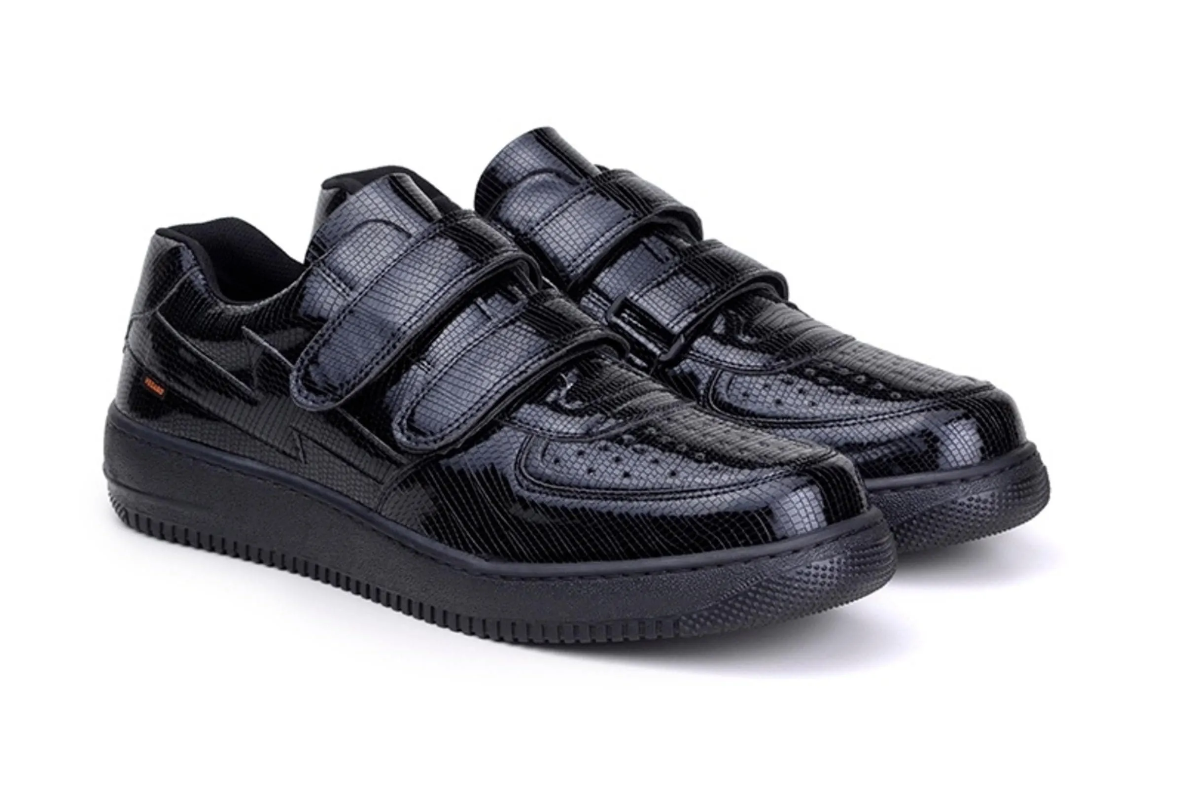 'Paramount' vegan low-top sneaker with velcro straps by King55 - black