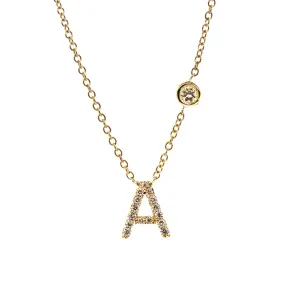 Pave Diamond Initial Necklace