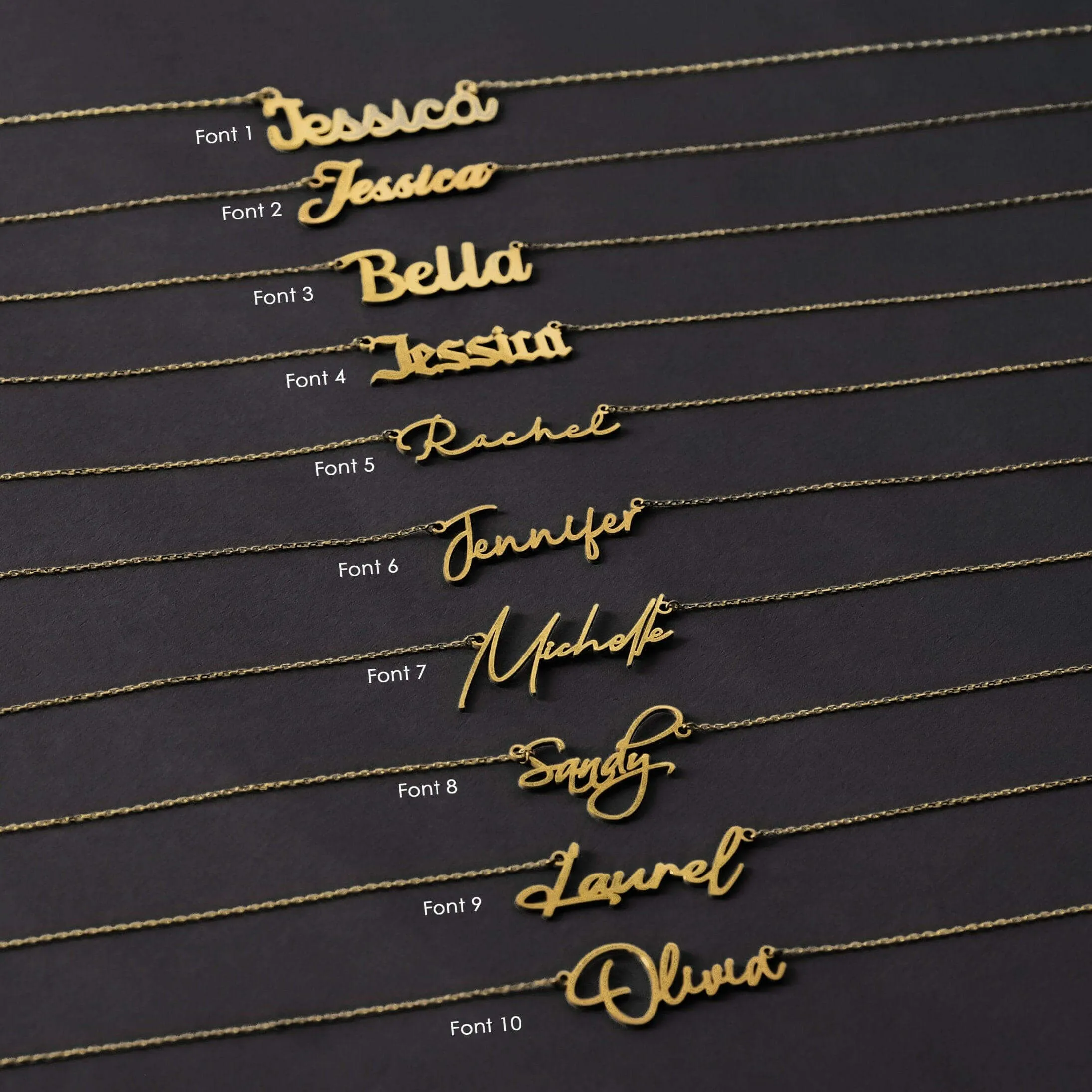 Personalized Necklace with Name | 14K Solid Gold