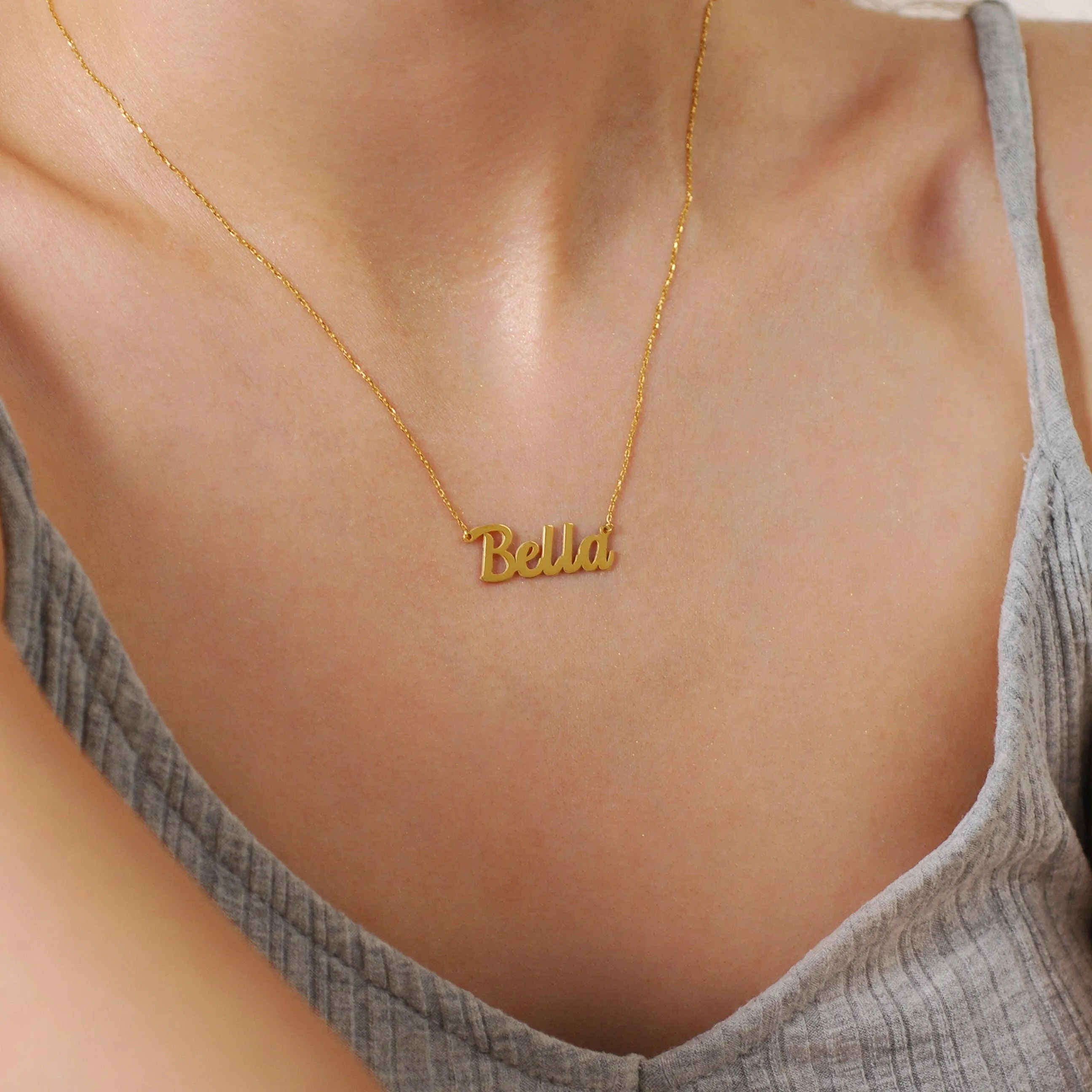 Personalized Necklace with Name | 14K Solid Gold