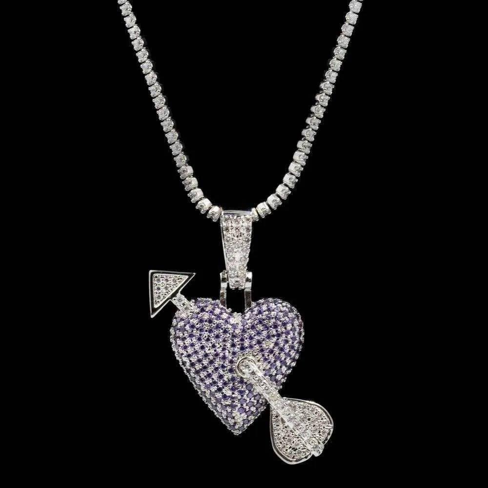 Purple Heart Pendant in White Gold