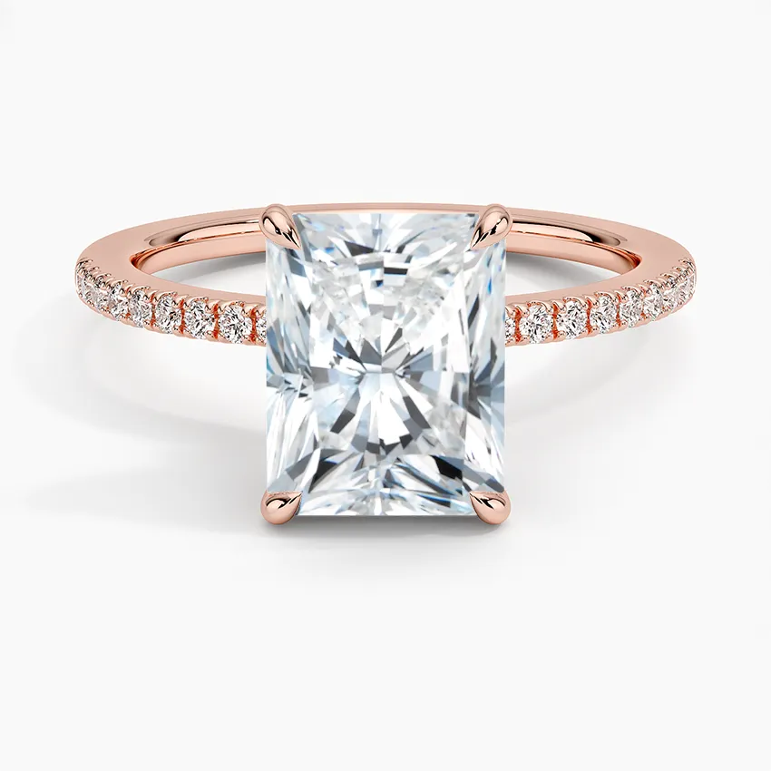 Radiant Petite Demi Diamond Engagement Ring [Setting Only] - EC109R