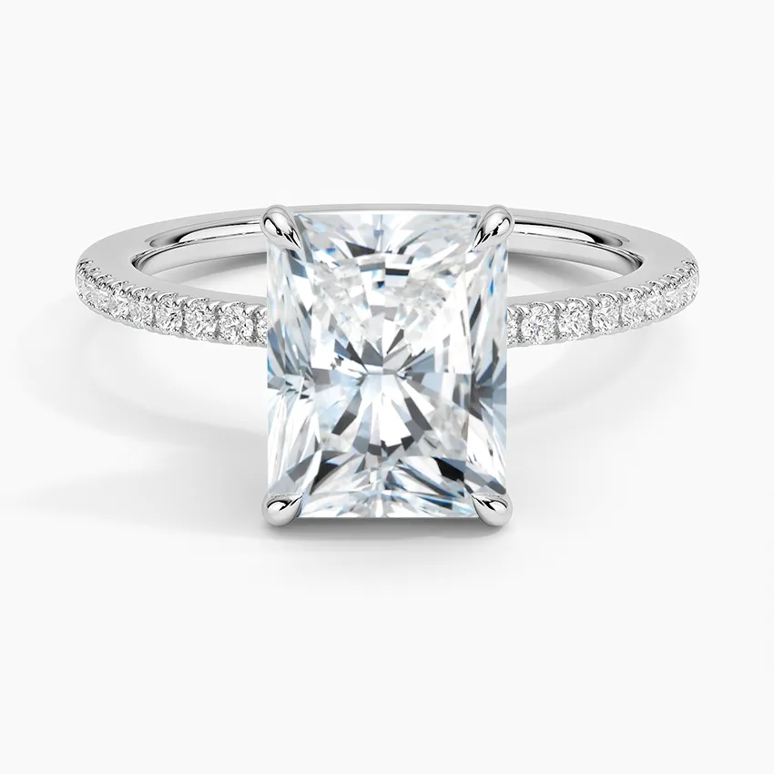 Radiant Petite Demi Diamond Engagement Ring [Setting Only] - EC109R