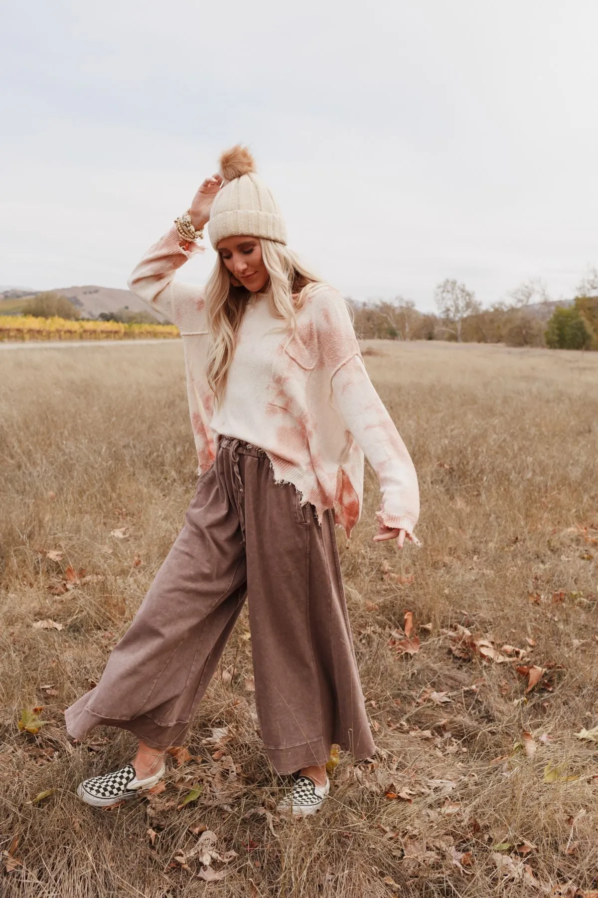 Relaxed Vibes Wide Leg Pants - Mauve