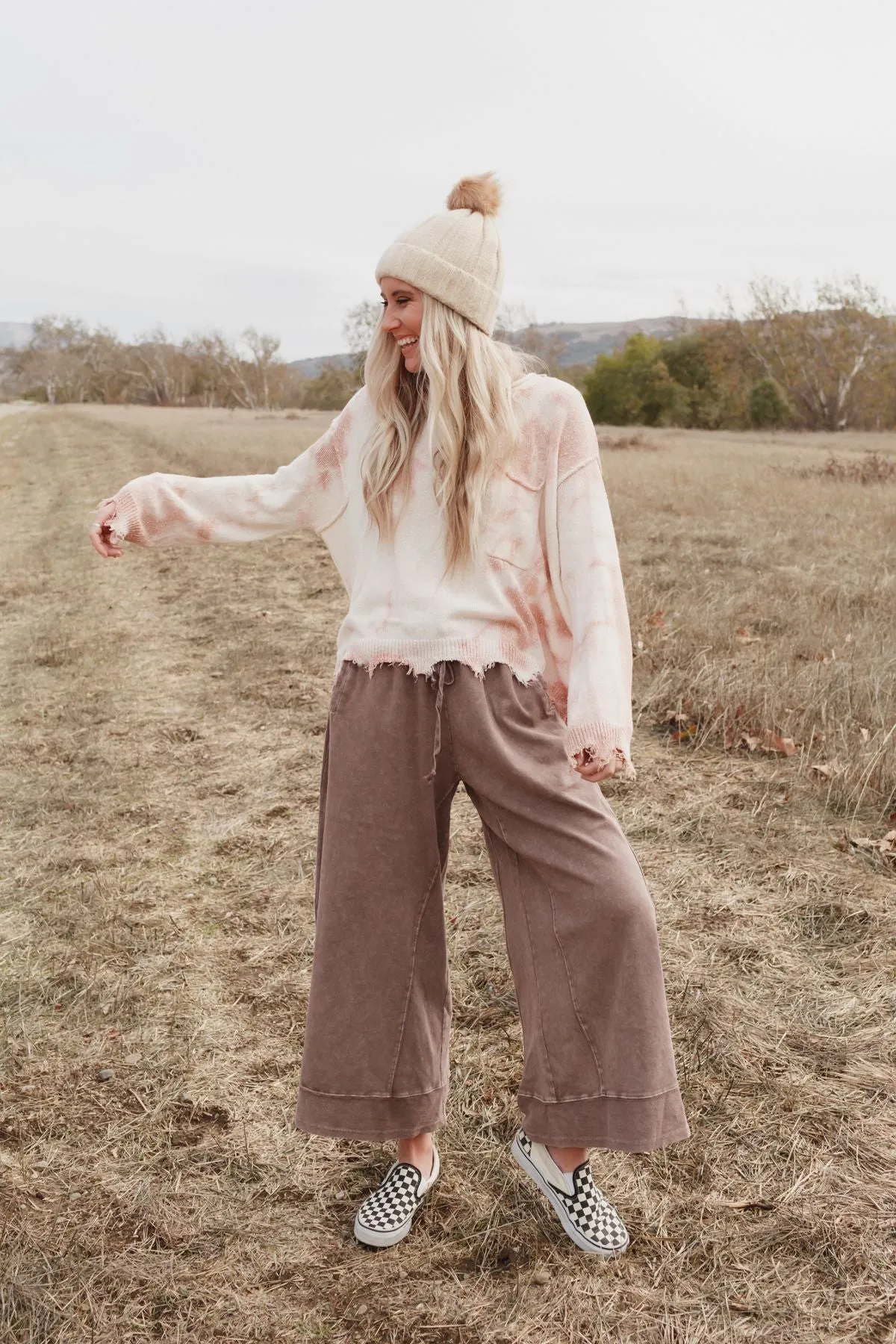 Relaxed Vibes Wide Leg Pants - Mauve