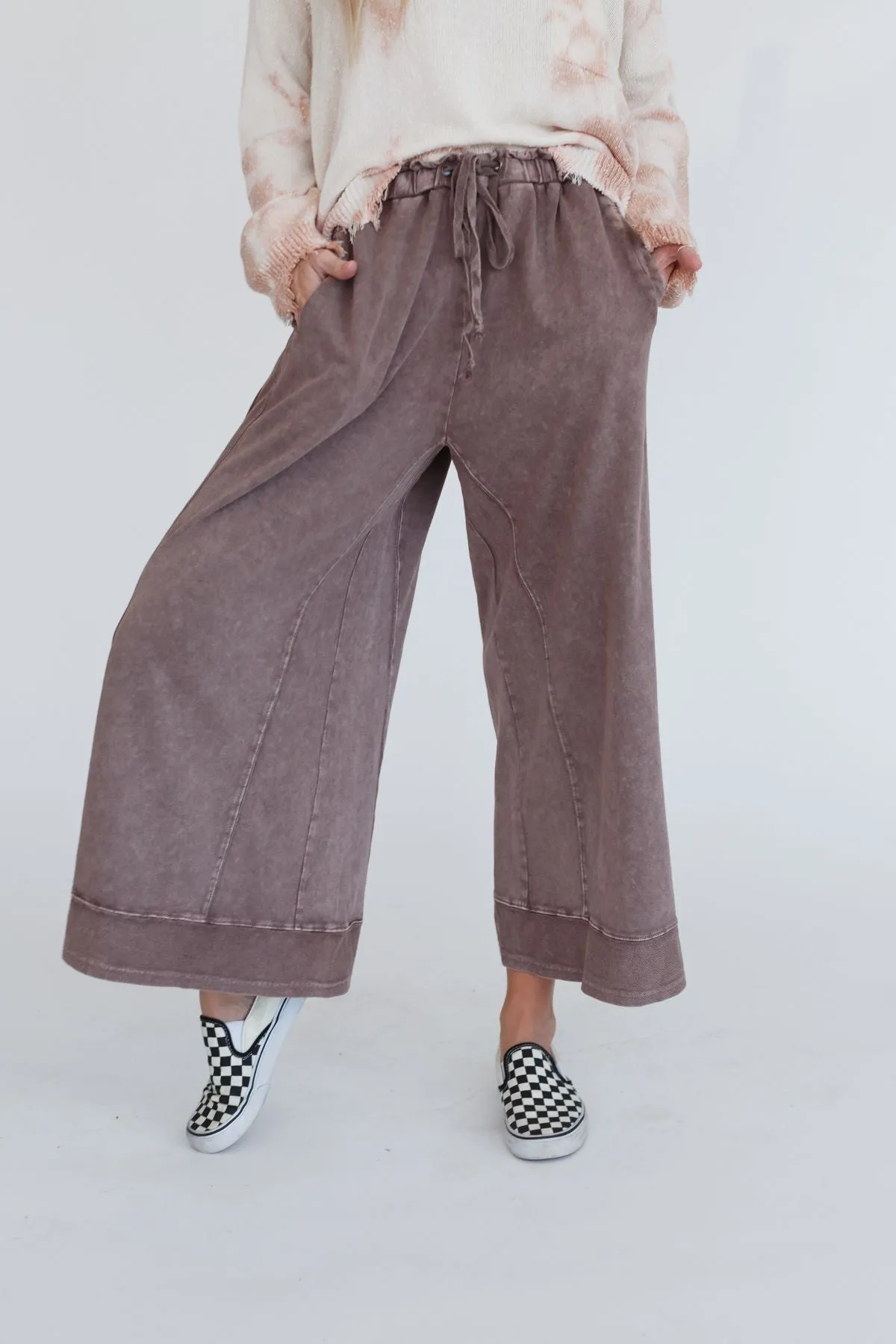 Relaxed Vibes Wide Leg Pants - Mauve