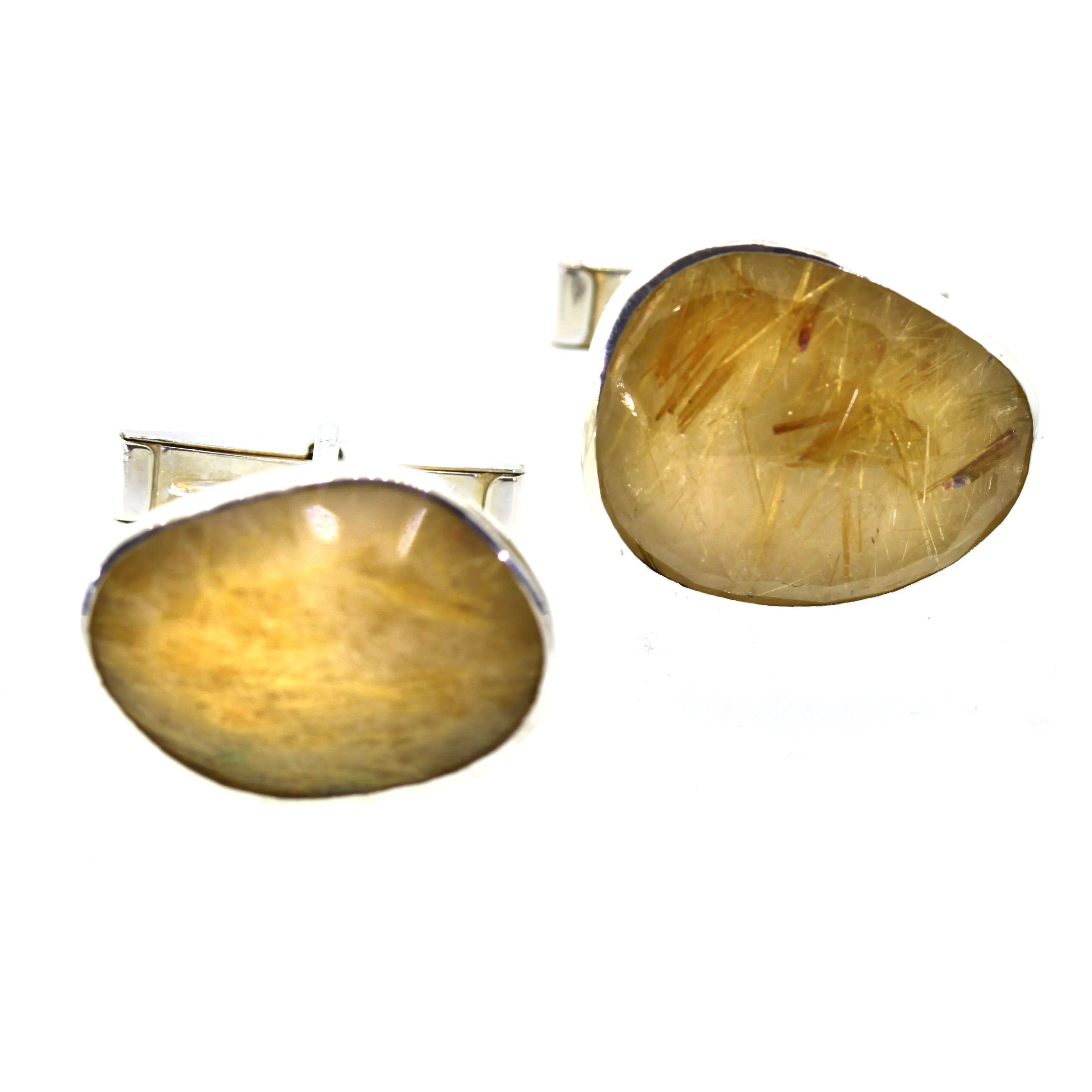 Rutilated Quartz Cuff Links