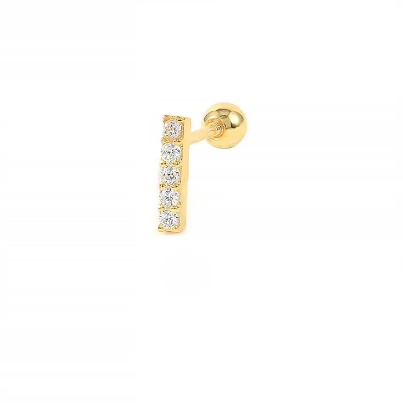 Silver Cross Crystal Stud Earrings For Women