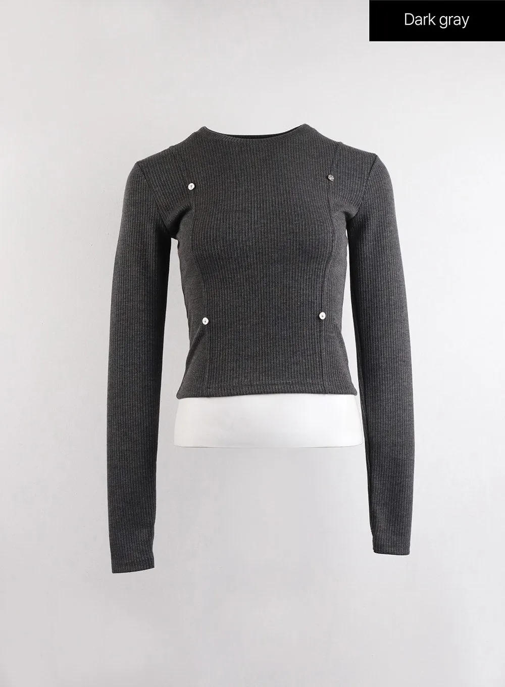 Studded Knit Top with Long Sleeves CJ417