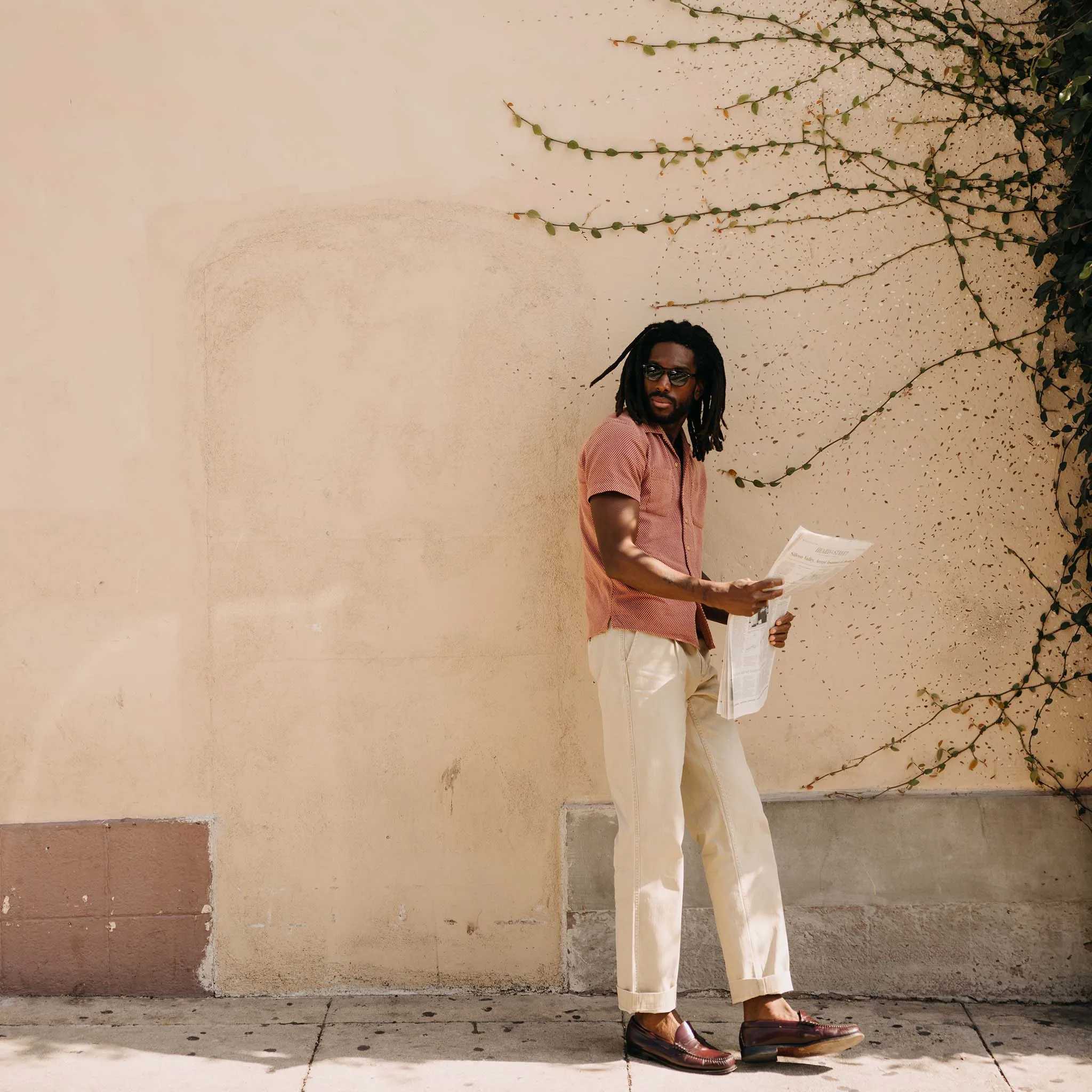 The Conrad Shirt in Fired Brick Dobby