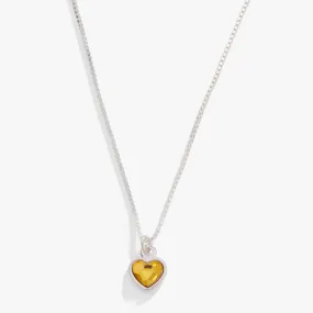 Topaz Heart Necklace, November Birthstone