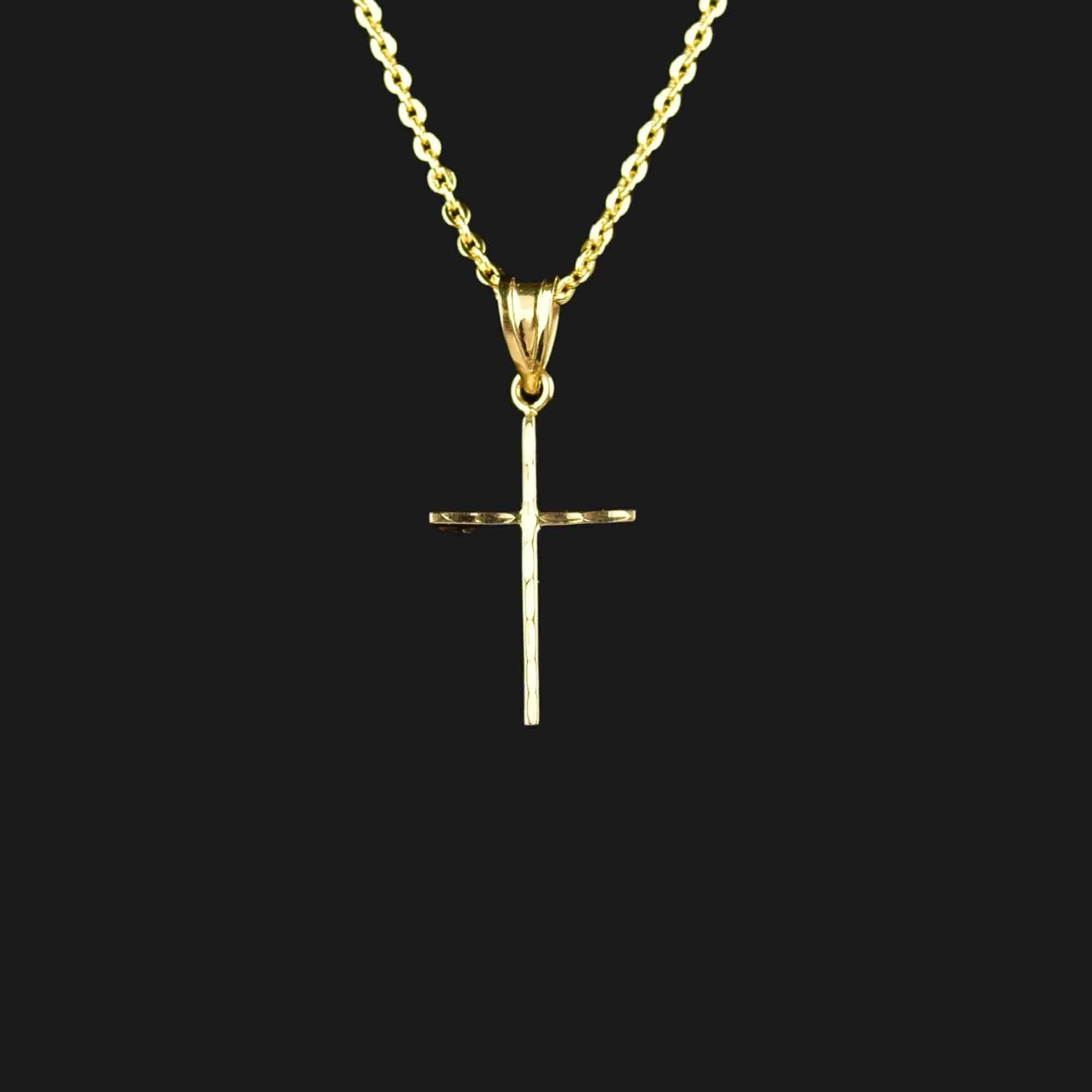 Vintage 14K Solid Gold Cross Pendant Necklace