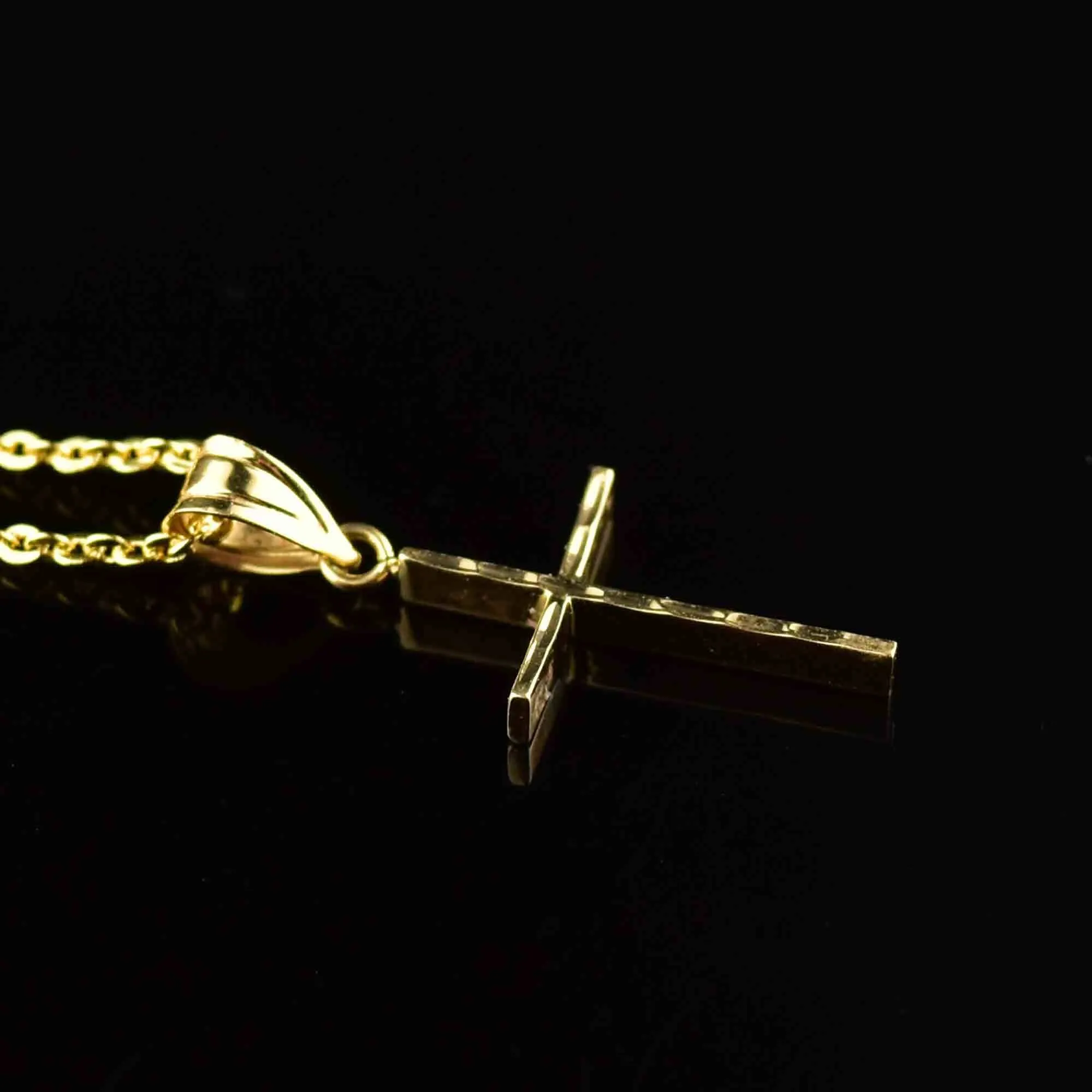 Vintage 14K Solid Gold Cross Pendant Necklace