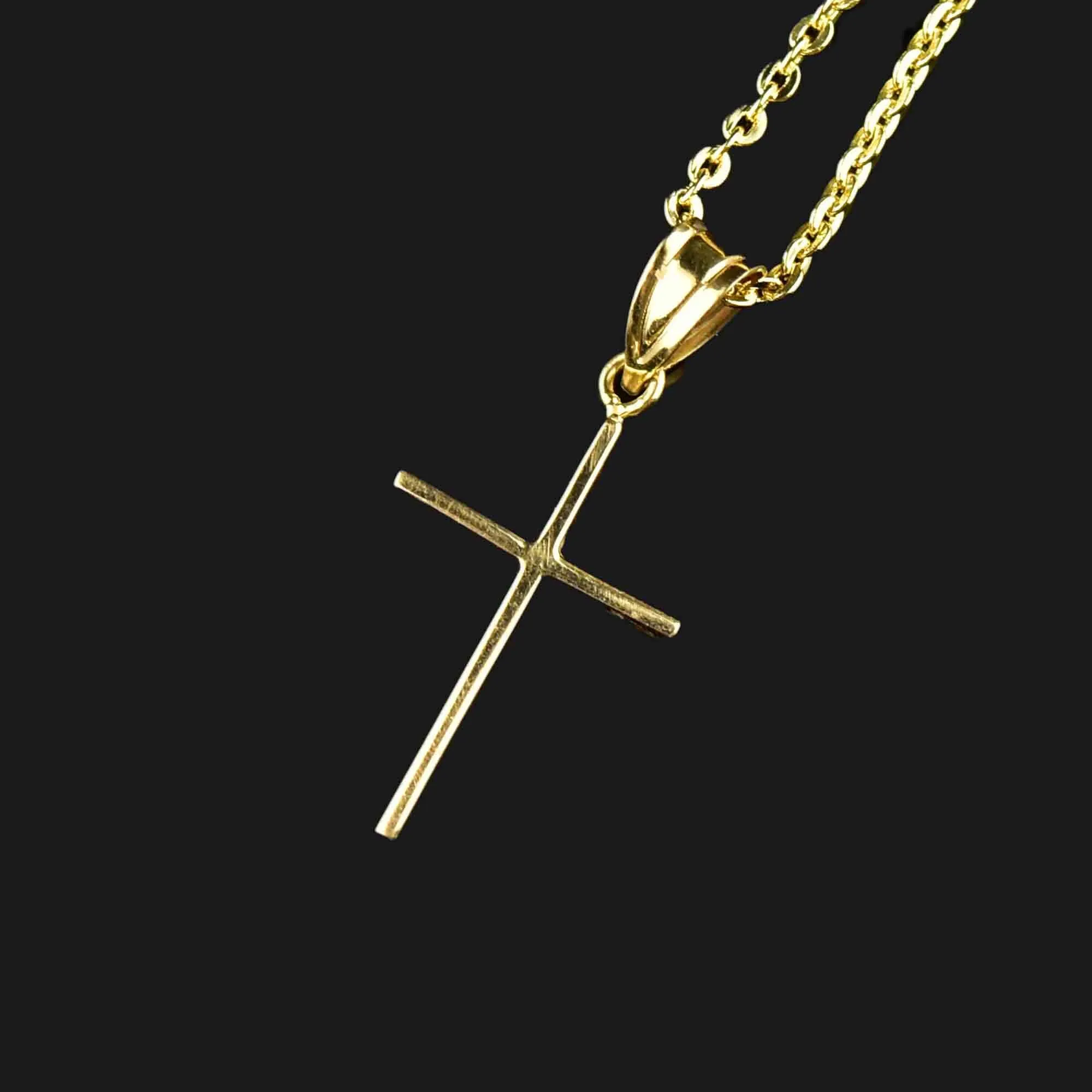 Vintage 14K Solid Gold Cross Pendant Necklace