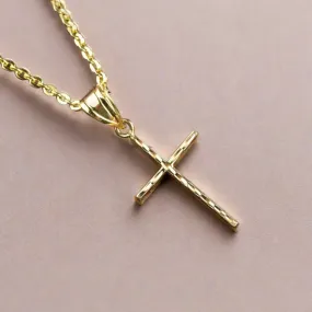 Vintage 14K Solid Gold Cross Pendant Necklace