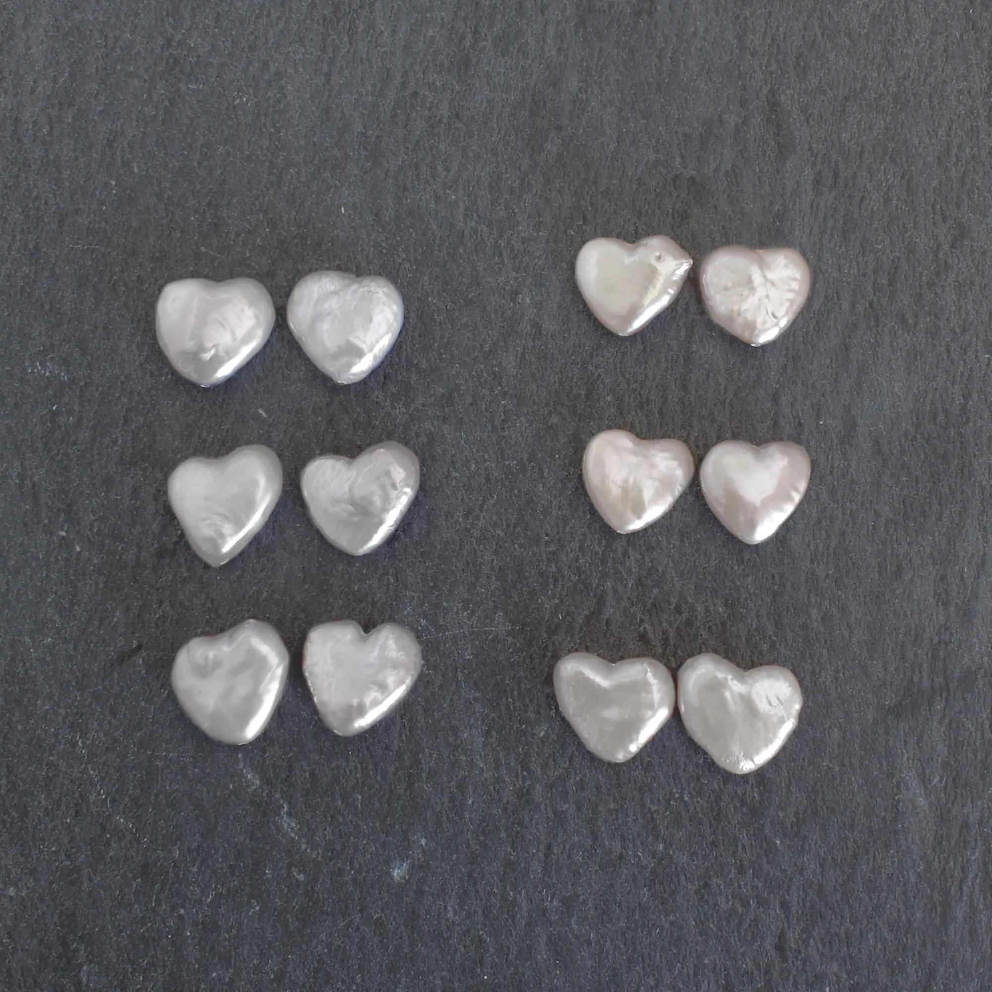 White Heart Shape Pearl Single Drop Earrings