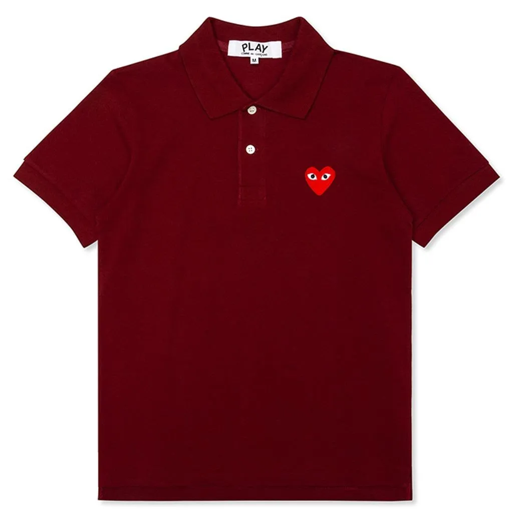 Women's Red Heart Polo Shirt - Burgundy