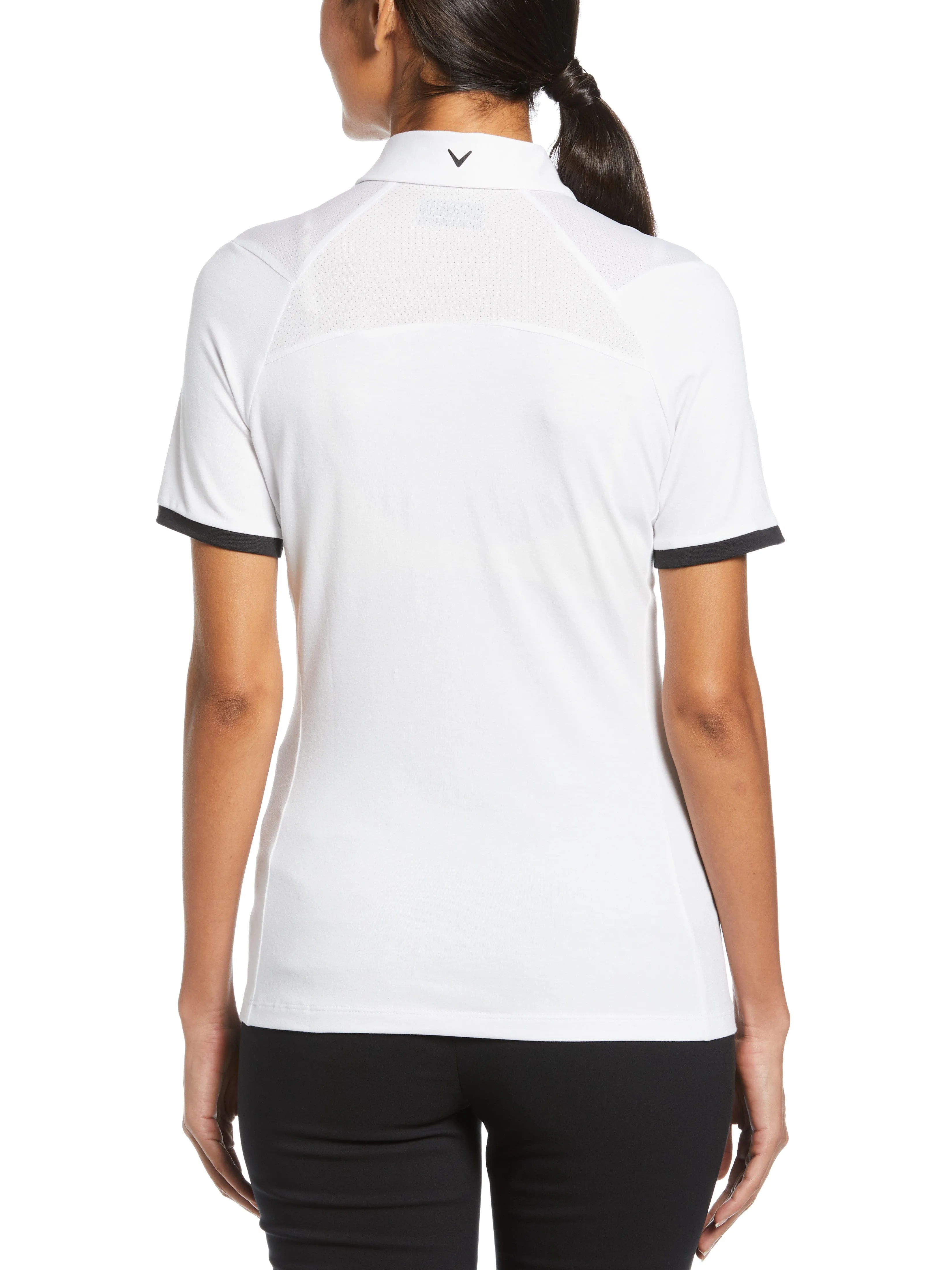 Womens Swing Tech Asymmetrical Color Block Golf Polo